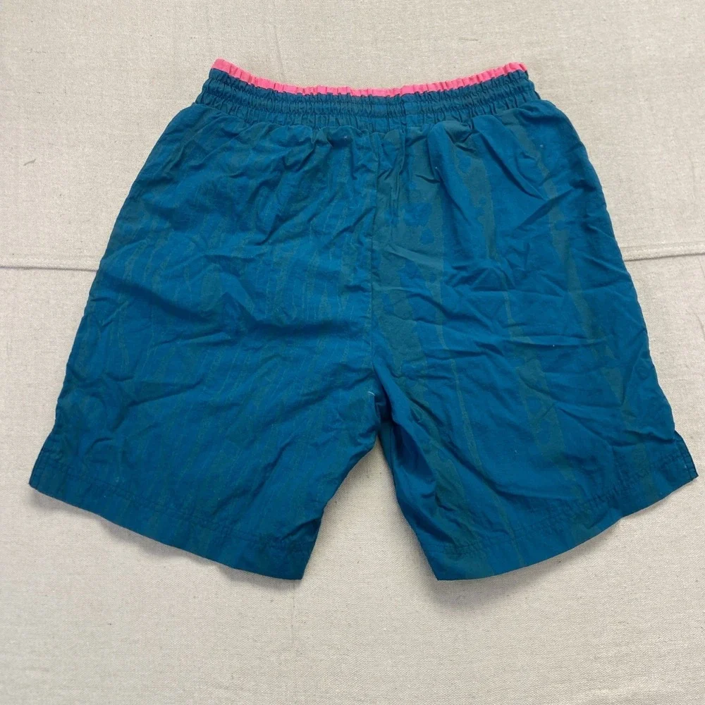 Vintage Nike Aqua Gear Swim Trunks Mens M Teal Patterned 90s Shorts ACG